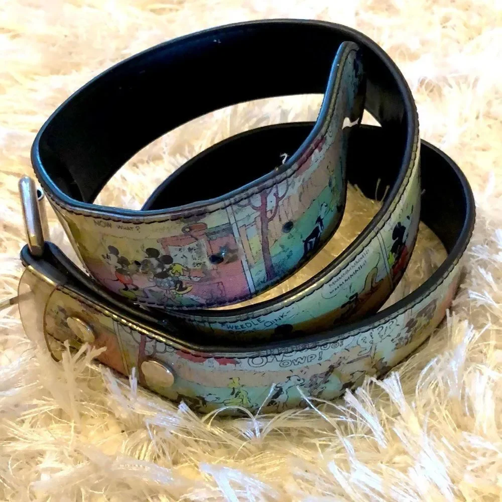 Vintage Women's Disney Mickey Comic Strip Belt Old Style Mickey Mouse 30